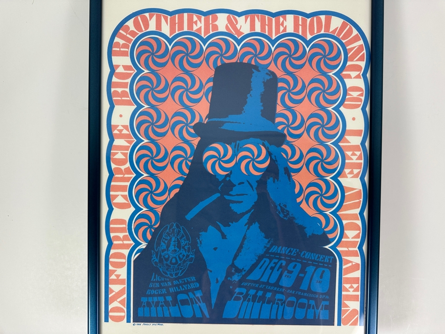 Vintage 1966 Victor Moscoso / Family Dog Prod. Concert Poster Featuring Big Brother & The Holding Co. 'Indian With The Swirling Eyes' Avalon Ballroom In San Francisco Psychedelic No. 38-3 14' X 20.5' Framed [Photo 2]