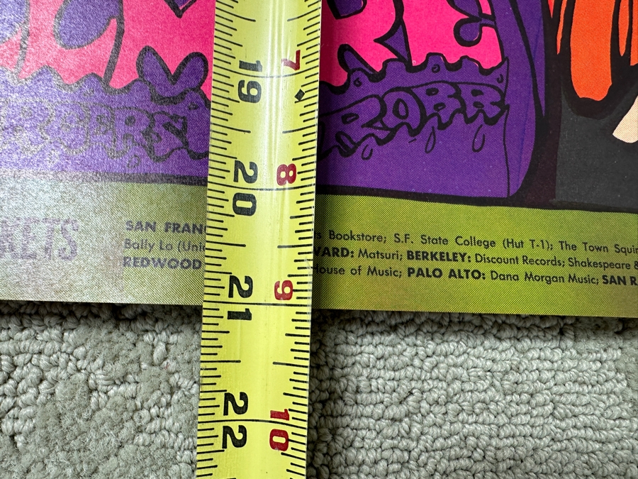 Vintage 1967 Bonnie MacLean's Nitty Gritty Dirt Band, Clear Light & Blue Cheer Concert Poster Fillmore Bill Graham Presents In San Francisco BG #95-1 14' X 21' [Photo 10]