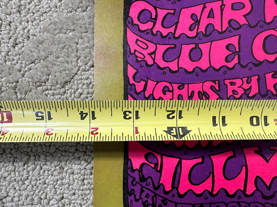 Vintage 1967 Bonnie MacLean's Nitty Gritty Dirt Band, Clear Light & Blue Cheer Concert Poster Fillmore Bill Graham Presents In San Francisco BG #95-1 14' X 21' [Photo 9]