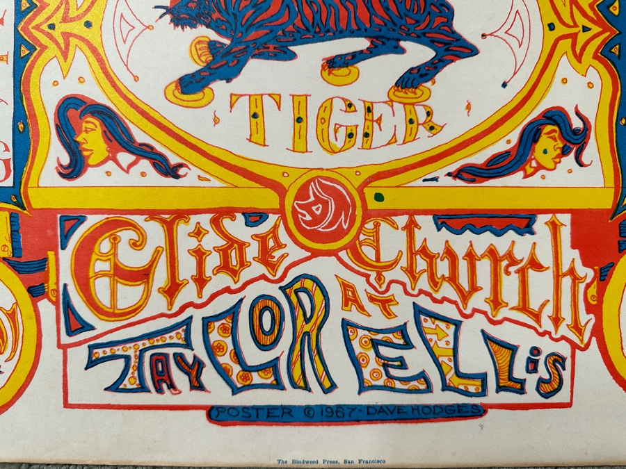 Vintage 1967 Dave Hodges Psychedelic Poster For 'The Invisible Circus' A 72 Hour Counter-Cultural Event Held In San Francisco In February 1967 Organized By The Diggers And The Artists Liberation Front 20' X 14' [Photo 6]