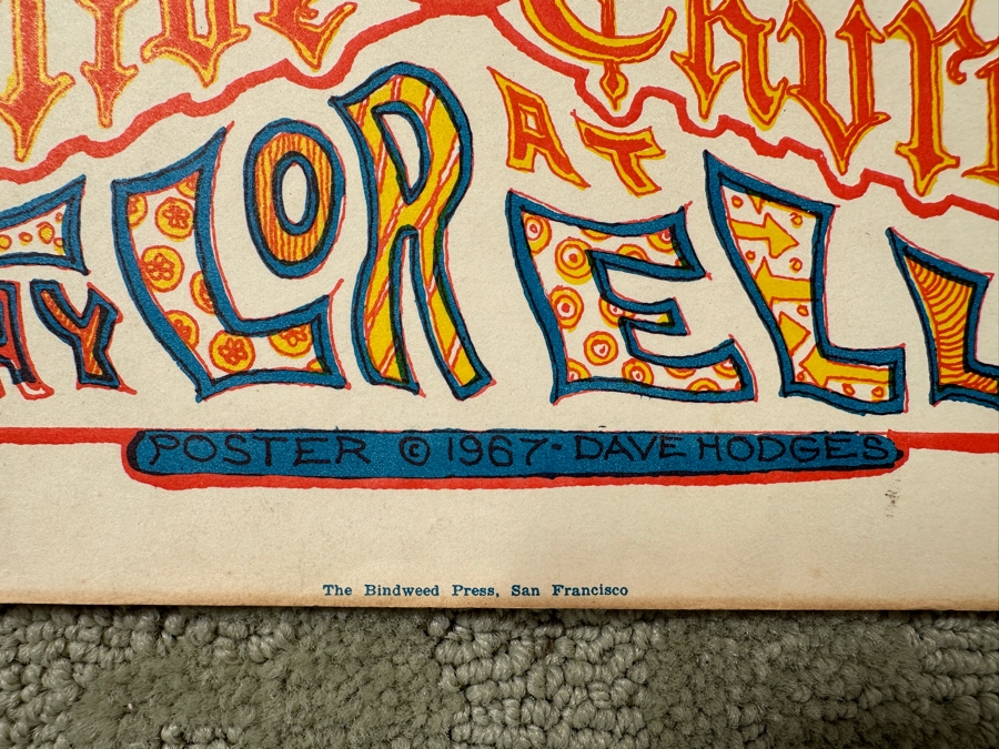 Vintage 1967 Dave Hodges Psychedelic Poster For 'The Invisible Circus' A 72 Hour Counter-Cultural Event Held In San Francisco In February 1967 Organized By The Diggers And The Artists Liberation Front 20' X 14' [Photo 2]