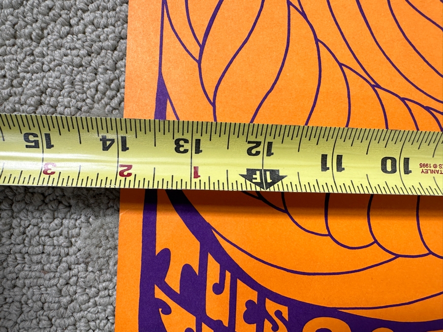 Vintage 1967 Psychedelic Concert Poster For The 'Opening Of The Fillmore Summer Series' Concerts In San Francisco Featuring Jefferson Airplane, The Jimi Hendrix Experience Bill Graham Presents BG-69 Artwork By Clifford Charles Seeley 14' X 22' [Photo 9]