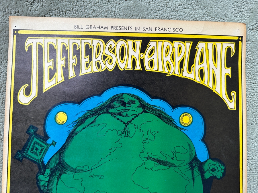 Vintage 1967 Bill Graham Presents Jefferson Airplane, Mother Earth And The Flamin' Groovies Concert Poster BG-85 Artwork By Greg Irons 14' X 21.5' [Photo 3]