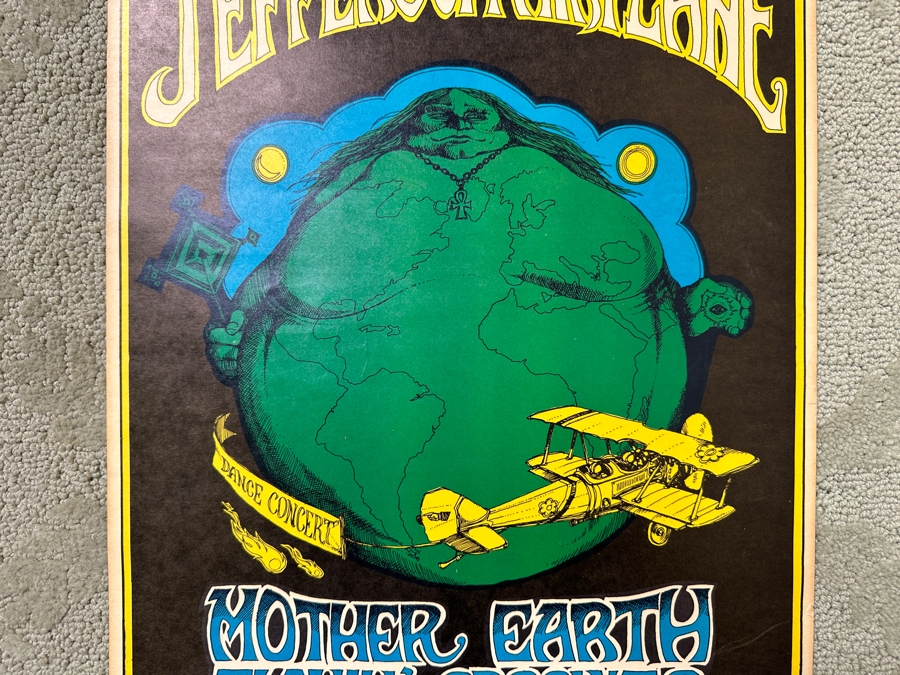 Vintage 1967 Bill Graham Presents Jefferson Airplane, Mother Earth And The Flamin' Groovies Concert Poster BG-85 Artwork By Greg Irons 14' X 21.5' [Photo 4]