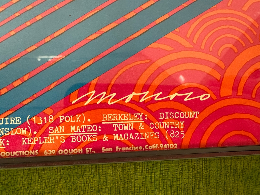 Vintage 1967 Victor Moscoso Psychedelic 'Mist Dance' Concert Poster For The Youngbloods, The Other Half And Mad River Concert At The Avalon Ballroom In San Francisco FD-81 16' X 22' Framed [Photo 8]