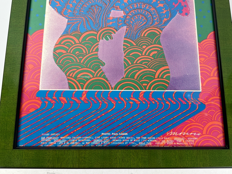 Vintage 1967 Victor Moscoso Psychedelic 'Mist Dance' Concert Poster For The Youngbloods, The Other Half And Mad River Concert At The Avalon Ballroom In San Francisco FD-81 16' X 22' Framed [Photo 7]