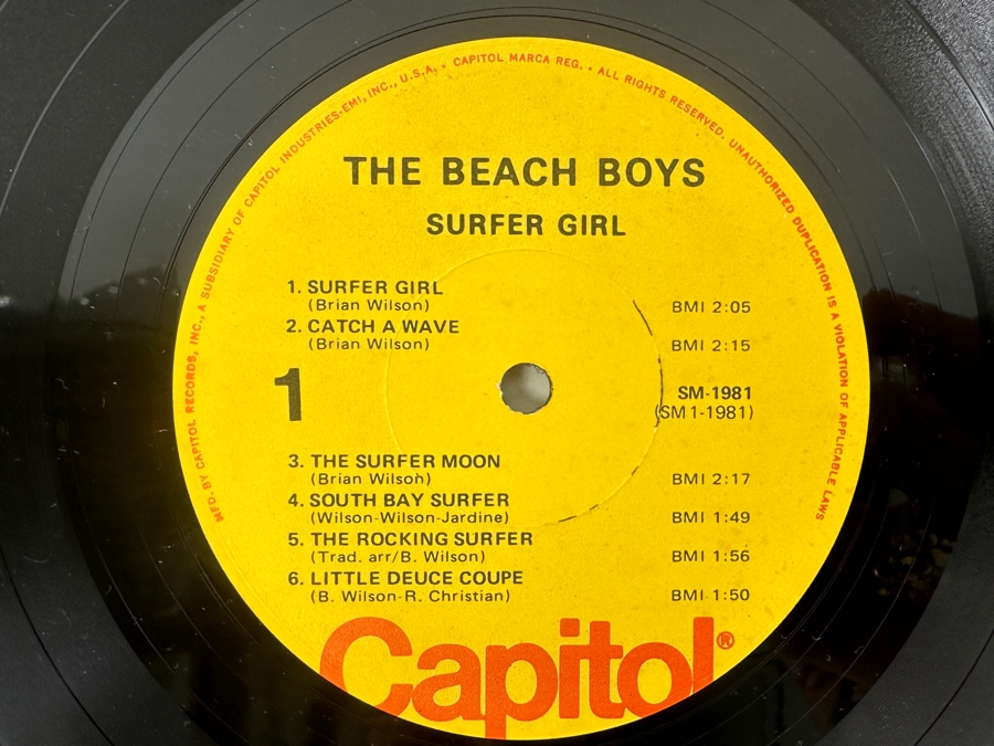The Beach Boys - Surfer Girl Capitol SM-1981 1963 Iconic Surfboard Album Cover Vinyl Record [Photo 4]