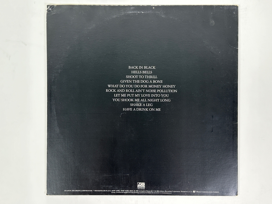 AC/DC - Back In Black - Atlantic Records SD 16018 1980 Vinyl Record [Photo 2]