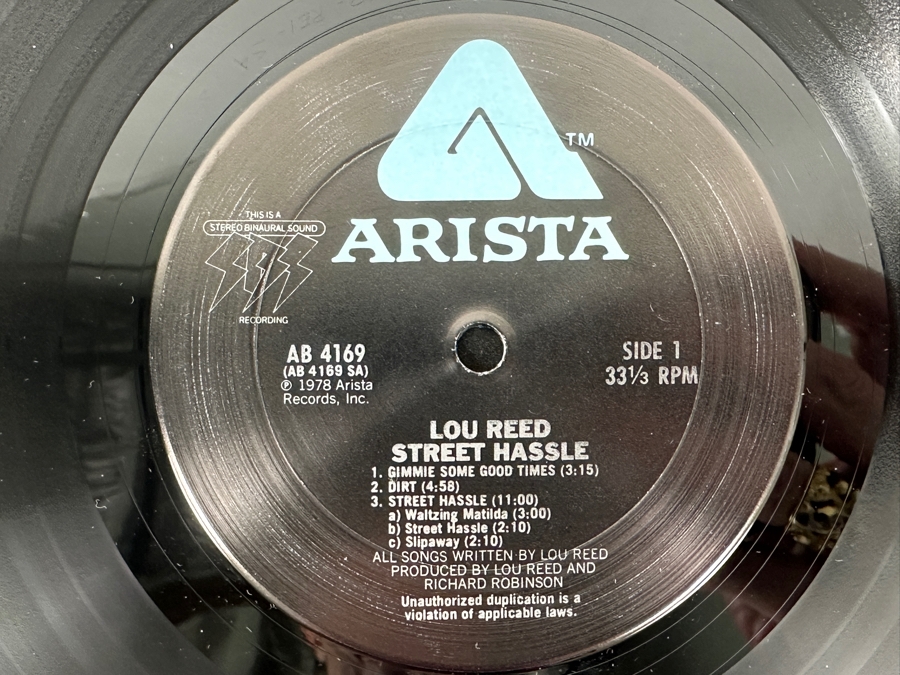 Lou Reed - Street Hassle - Arista Records AR 4169 1978 Classic Vinyl Record [Photo 4]