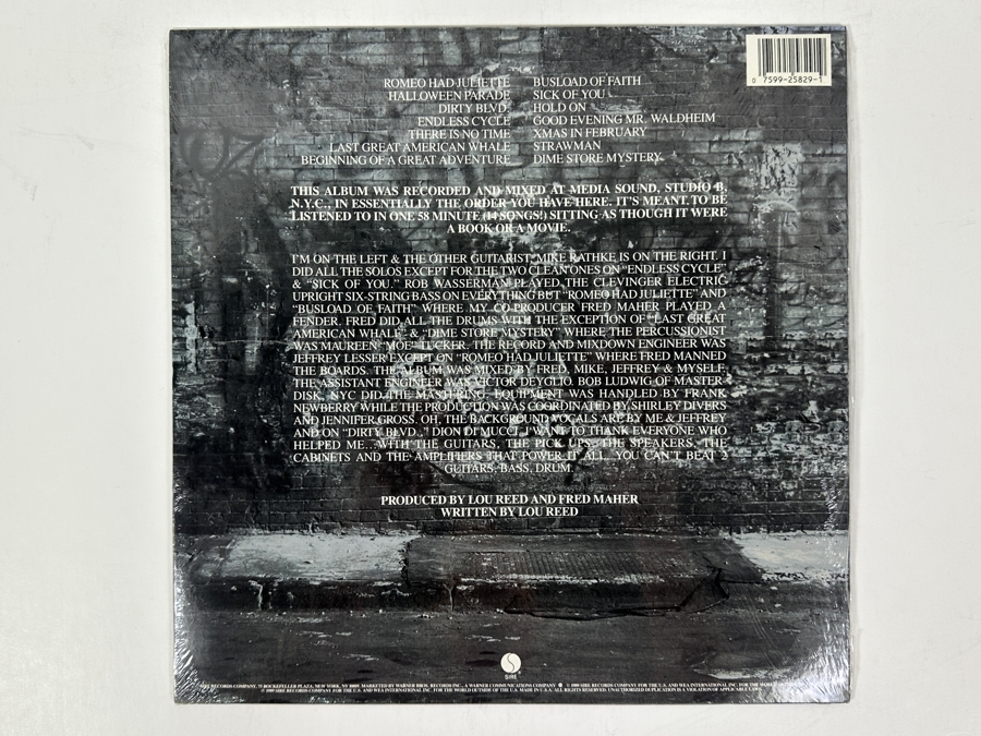 Factory Sealed Lou Reed - New York - Sire - 925 829-1 1989 Vinyl Record [Photo 2]