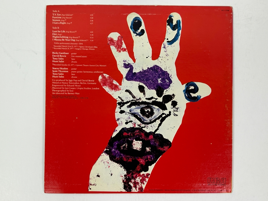 Iggy Pop - His Iconic TV Eye Live 1977 RCA AFL1-2796 Issued In 1977 Vinyl Record [Photo 2]