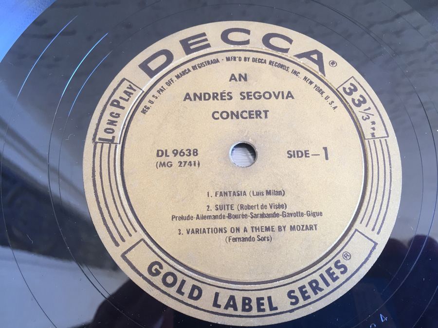 Andrés Segovia ‎- An Andrés Segovia Concert - Decca ‎- DL 9638 [Photo 4]