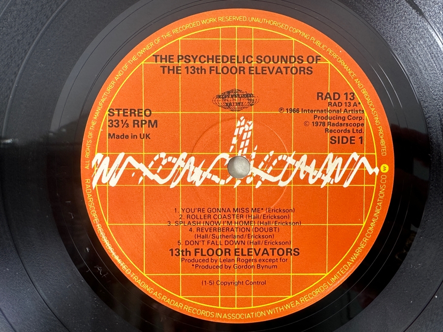 The 13th Floor Elevators - The Psychedelic Sounds Of The 13th Floor Elevators - Radar Records RAD 13 1978 UK Vinyl Record [Photo 5]