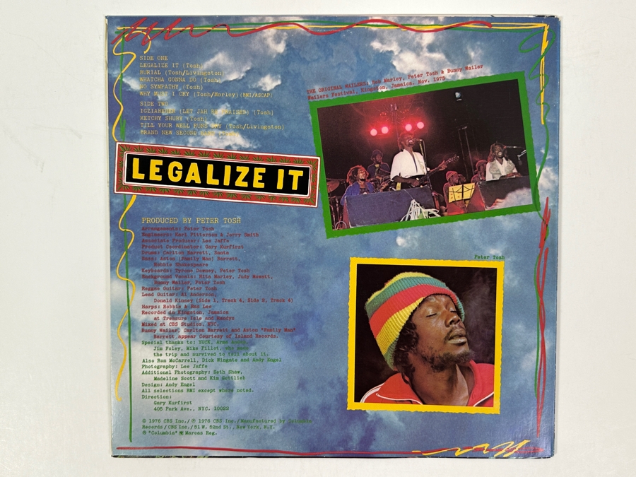 Peter Tosh - Legalize It - Classic Reggae Album From Columbia PC 34253 1976 Vinyl Record [Photo 2]