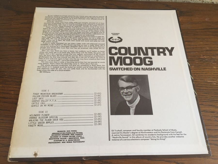Gil Trythall ‎- Switched On Nashville (Country Moog) - Athena Records ‎- Athena 6003 [Photo 2]