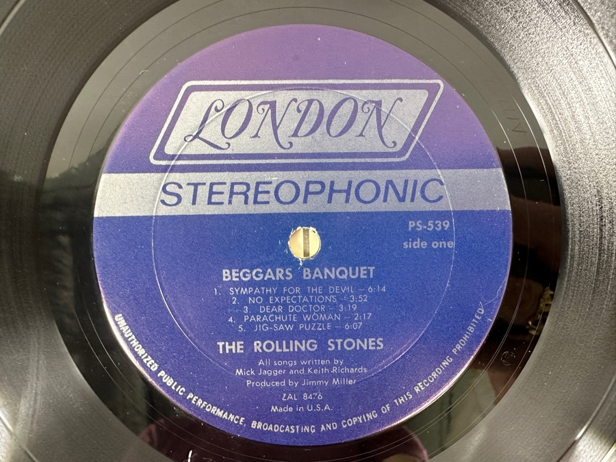 Rolling Stones - Beggars Banquet - London Records PS 539 1968 Vinyl Record [Photo 5]