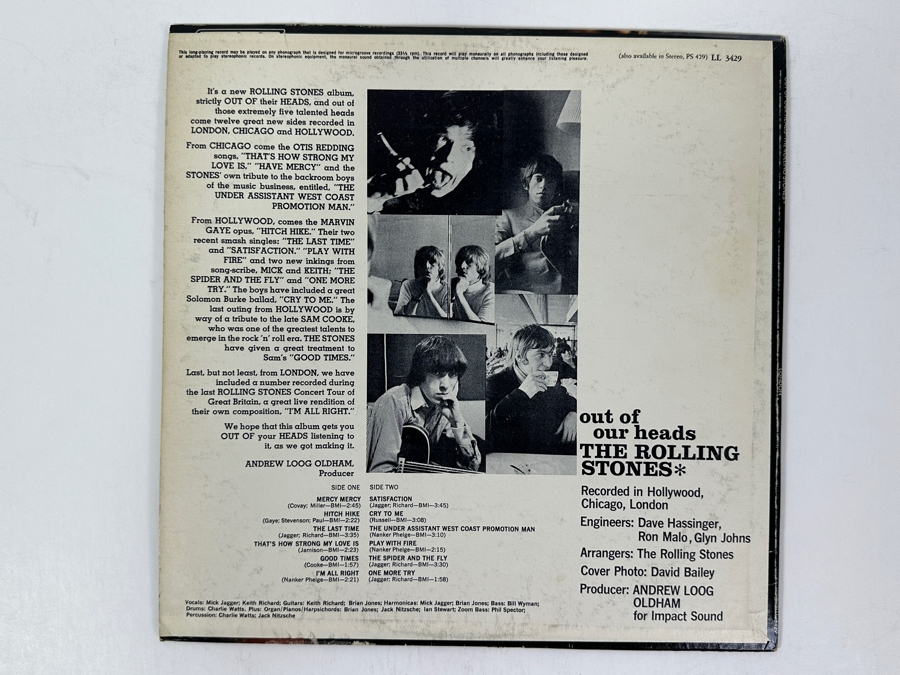 The Rolling Stones - Out Of Our Heads - London LL 3429 1965 Vinyl Record [Photo 2]