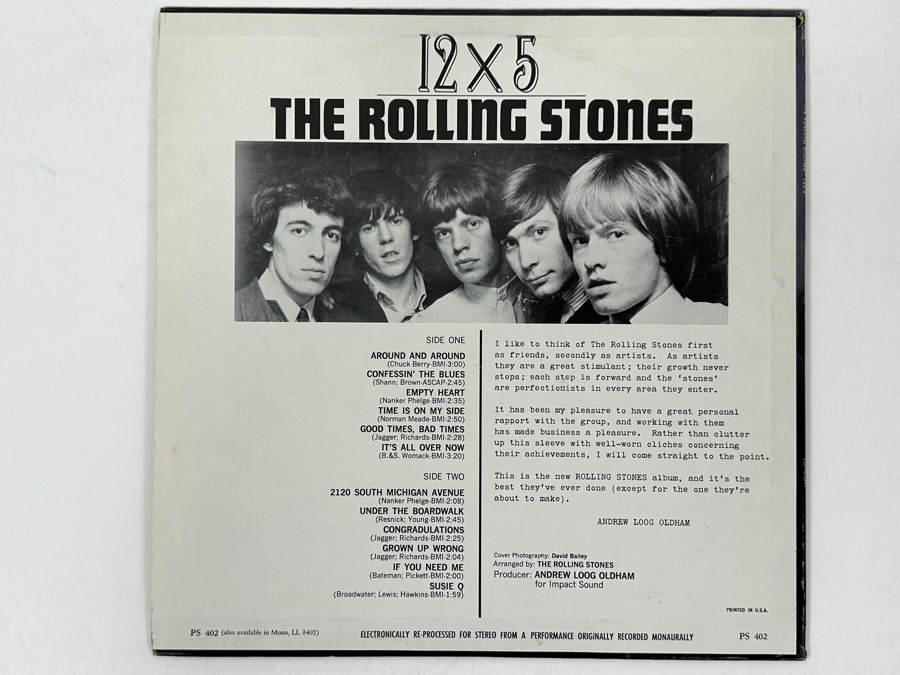 The Rolling Stones - 12 X 5 - London PS 402 Stereo Electronically Re-Processed Album From 1964 Iconic Vinyl Record [Photo 2]