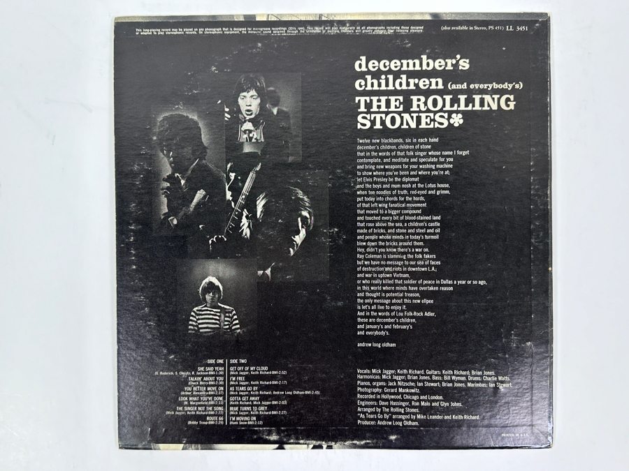 The Rolling Stones - December's Children (And Everybody's) London Records LL 3451 1965 Vinyl Record [Photo 2]