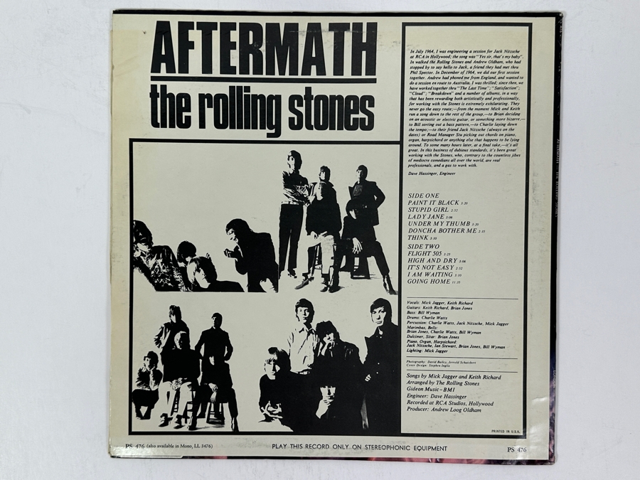 The Rolling Stones - Aftermath - London PS 476 1966 (Includes 'Paint It, Black' Song) Vinyl Record [Photo 2]