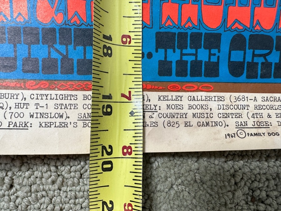 Just Added - Vintage 1967 Psychedelic Big Brother & The Holding Co. (Janis Joplin) Motherload Concert Poster For Avalon Ballroom In San Francisco With Sir Douglas Quintet And The Orkustra. Artwork By Rick Griffin FD-60 Family Dog Productions 14' X 20' [Photo 12]