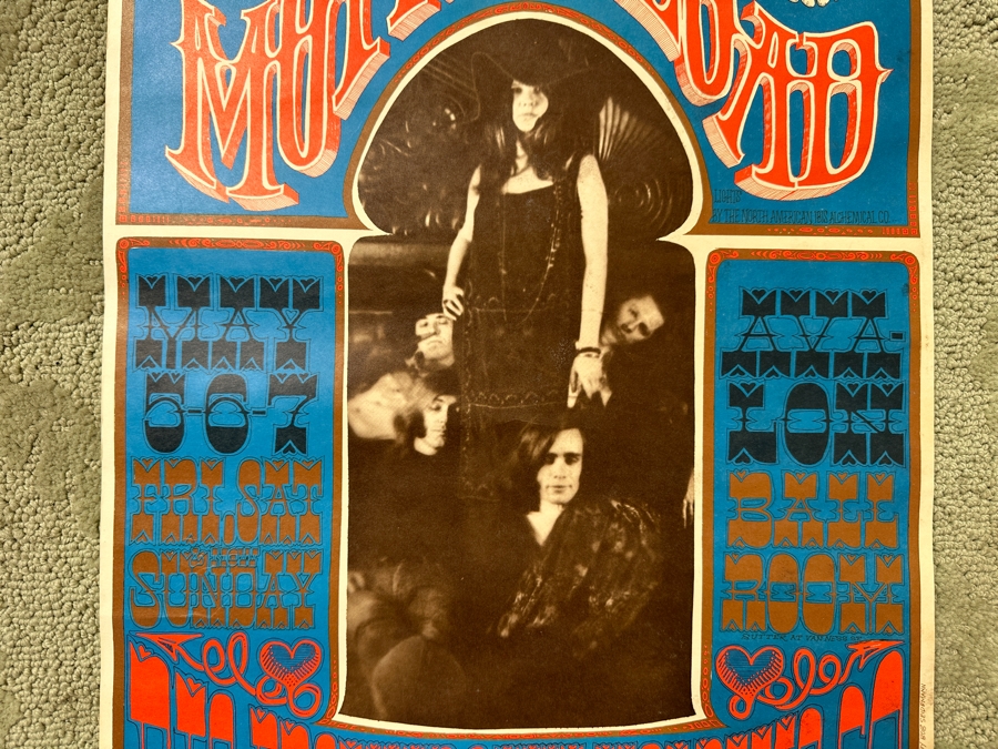 Just Added - Vintage 1967 Psychedelic Big Brother & The Holding Co. (Janis Joplin) Motherload Concert Poster For Avalon Ballroom In San Francisco With Sir Douglas Quintet And The Orkustra. Artwork By Rick Griffin FD-60 Family Dog Productions 14' X 20' [Photo 3]