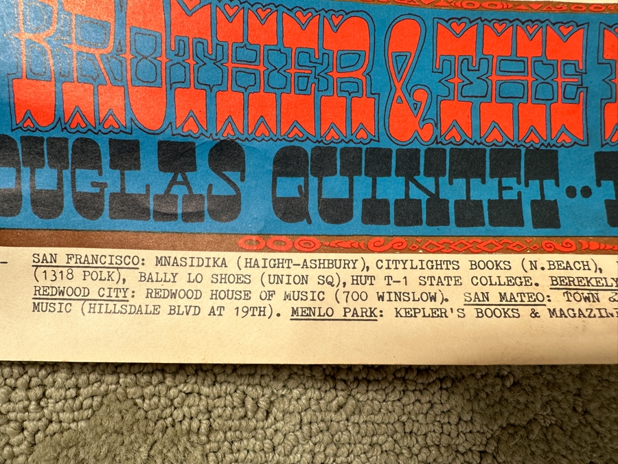 Just Added - Vintage 1967 Psychedelic Big Brother & The Holding Co. (Janis Joplin) Motherload Concert Poster For Avalon Ballroom In San Francisco With Sir Douglas Quintet And The Orkustra. Artwork By Rick Griffin FD-60 Family Dog Productions 14' X 20' [Photo 9]