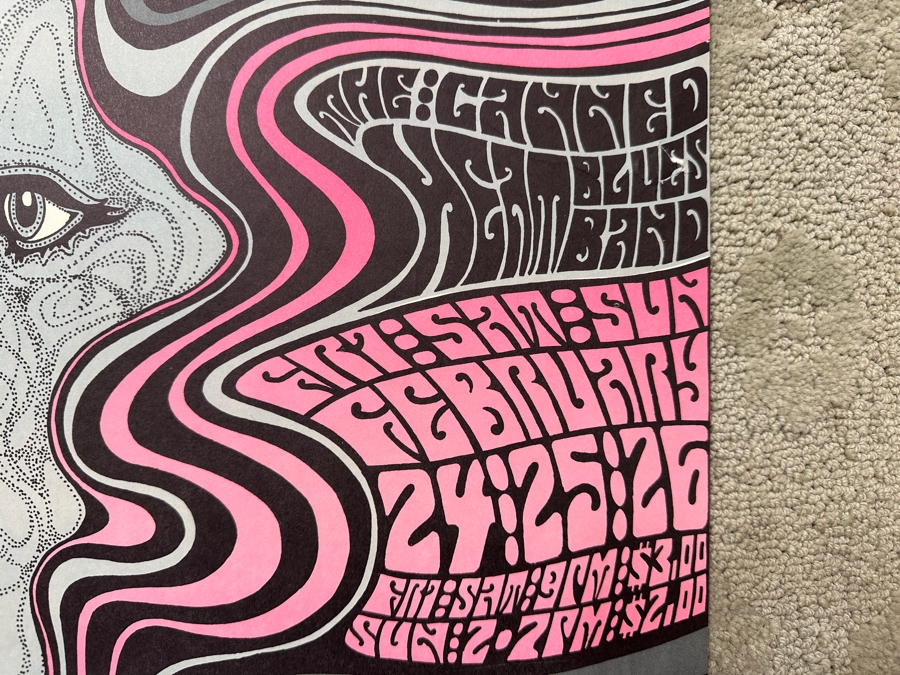 Just Added - Vintage 1967 Psychedelic Concert Poster By Wes Wilson For Shows At The Fillmore Auditorium In San Francisco Featuring The Grateful Dead, Otis Rush And His Chicago Blues Band And Canned Heat (BG-51) 13.5' X 22' [Photo 5]