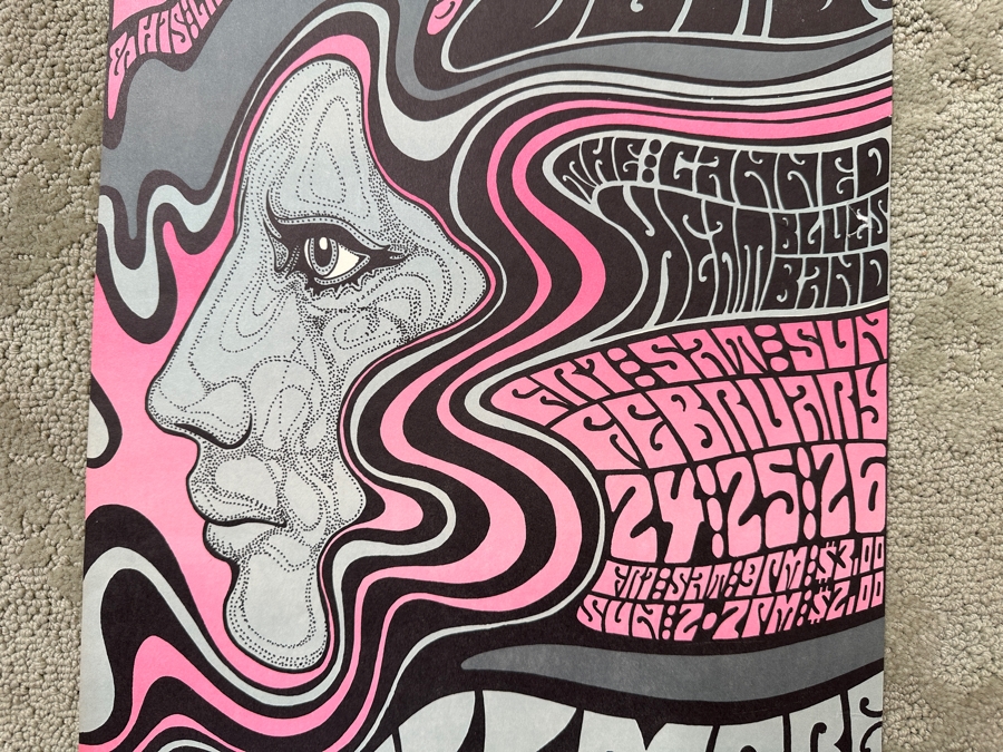 Just Added - Vintage 1967 Psychedelic Concert Poster By Wes Wilson For Shows At The Fillmore Auditorium In San Francisco Featuring The Grateful Dead, Otis Rush And His Chicago Blues Band And Canned Heat (BG-51) 13.5' X 22' [Photo 6]