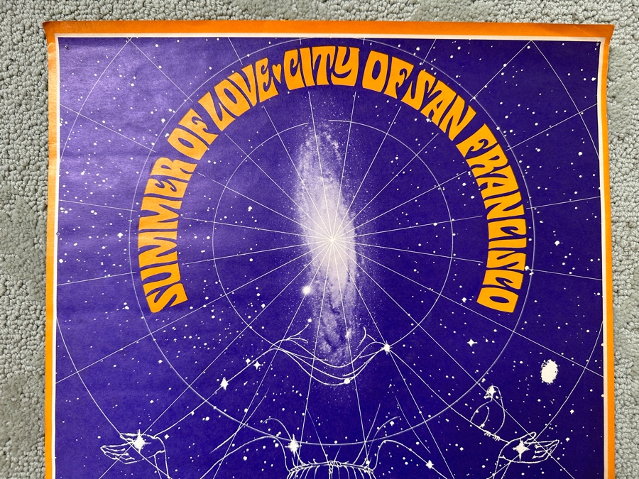 Just Added - Vintage 1967 Psychedelic 'Summer Of Love City Of San Francisco' Poster By Bob Schnepf 14' X 20' [Photo 3]
