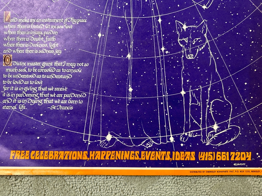 Just Added - Vintage 1967 Psychedelic 'Summer Of Love City Of San Francisco' Poster By Bob Schnepf 14' X 20' [Photo 6]