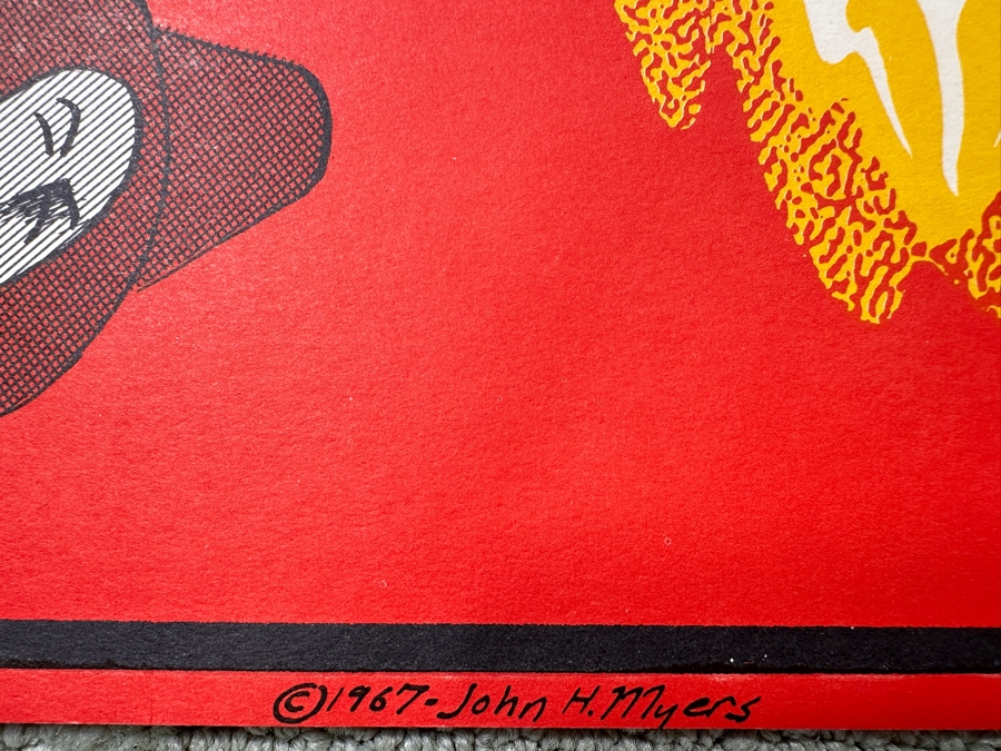 Just Added - Vintage 1967 Bill Graham Presents Concert Poster (BG-52) One Night Only Performance By B.B. King, Moby Grape, Steve Miller Blues Band Concert Poster Fillmore, San Francisco Designed By John H. Myers 13.75' X 22' [Photo 9]