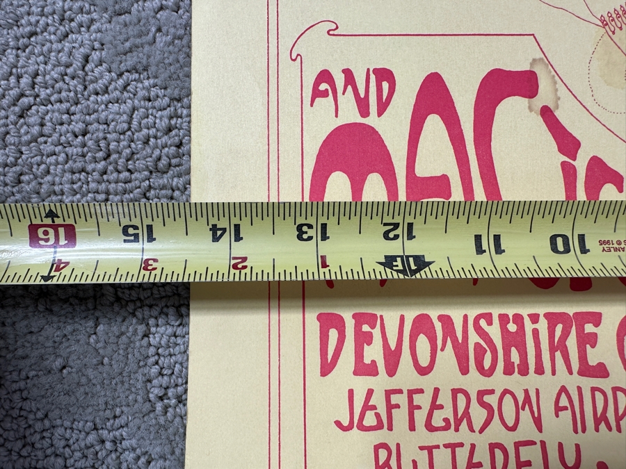 Just Added - Vintage 1967 Fantasy Faire And Magic Music Festival Concert Poster Northridge, CA Featuring Jefferson Airplane, The Doors, The Grassroots, Iron Butterfly, Country Joe And The Fish And Canned Heat Designed By Penny Harvard 14.5' X 20.5' [Photo 8]