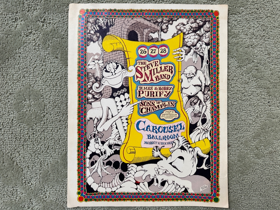 Just Added - Vintage 1968 Steve Miller Band Concert Poster For Show At The Carousel Ballroom In San Francisco Artwork By Rick Shubb (AOR-2.168) 11 X 14 [Photo 2]