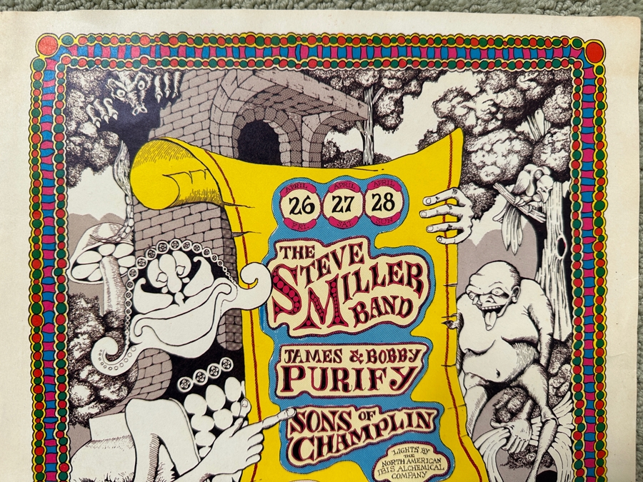 Just Added - Vintage 1968 Steve Miller Band Concert Poster For Show At The Carousel Ballroom In San Francisco Artwork By Rick Shubb (AOR-2.168) 11 X 14 [Photo 3]
