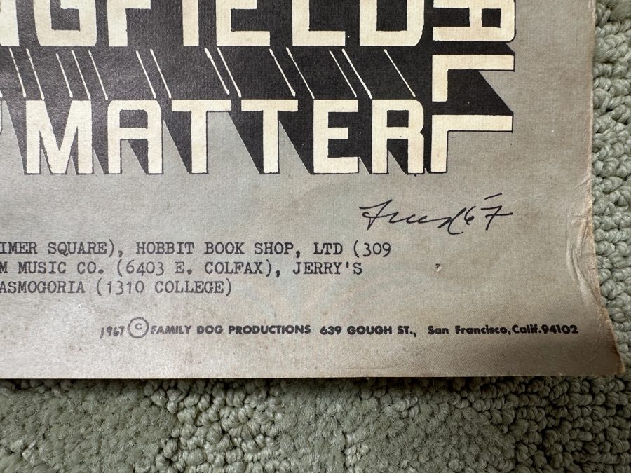 Just Added - 1967 Family Dog Presents Concert Poster For Buffalo Springfield And The Eigth Penny Matter In Denver, CO No. FDD-5 Artwork By Robert Fried 14' X 20' [Photo 5]