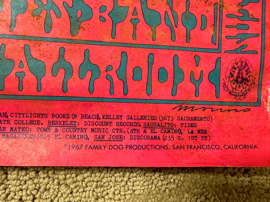 Just Added - Vintage 1967 Psychedelic Family Dog Presents Concert Poster For The Miller Blues Band And The Siegal Schwall Band Performing At The Avalon Ballroom In San Francisco (FD-70) Designed By Victor Moscoso 14' X 20' [Photo 6]