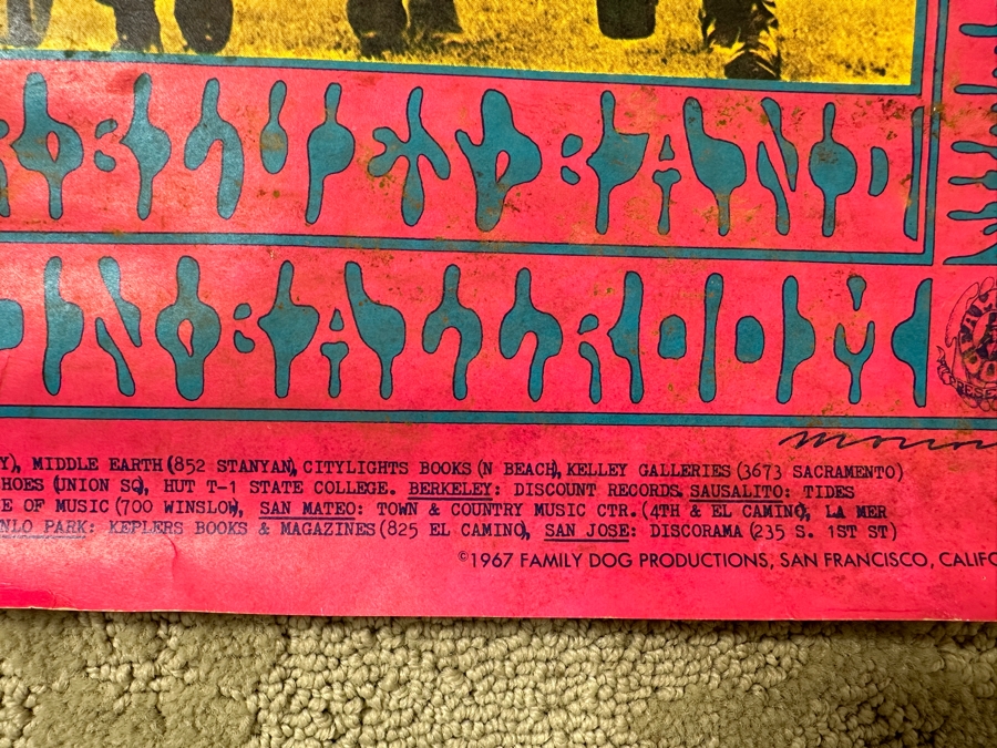 Just Added - Vintage 1967 Psychedelic Family Dog Presents Concert Poster For The Miller Blues Band And The Siegal Schwall Band Performing At The Avalon Ballroom In San Francisco (FD-70) Designed By Victor Moscoso 14' X 20' [Photo 7]