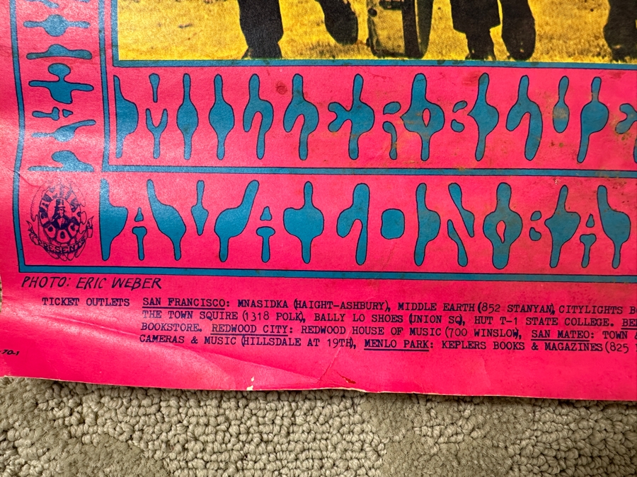 Just Added - Vintage 1967 Psychedelic Family Dog Presents Concert Poster For The Miller Blues Band And The Siegal Schwall Band Performing At The Avalon Ballroom In San Francisco (FD-70) Designed By Victor Moscoso 14' X 20' [Photo 8]