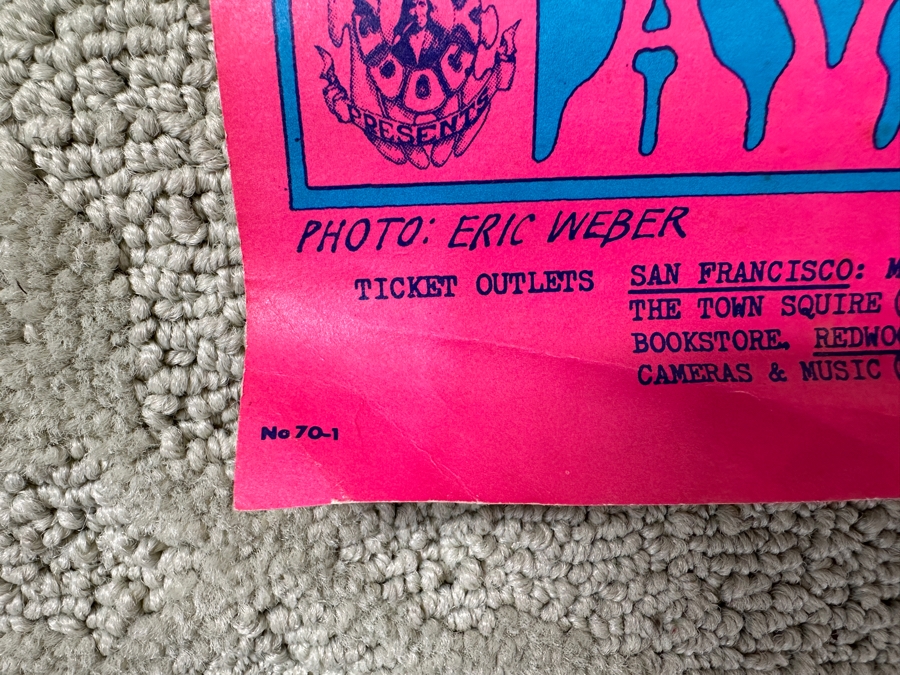 Just Added - Vintage 1967 Psychedelic Family Dog Presents Concert Poster For The Miller Blues Band And The Siegal Schwall Band Performing At The Avalon Ballroom In San Francisco (FD-70) Designed By Victor Moscoso 14' X 20' [Photo 9]