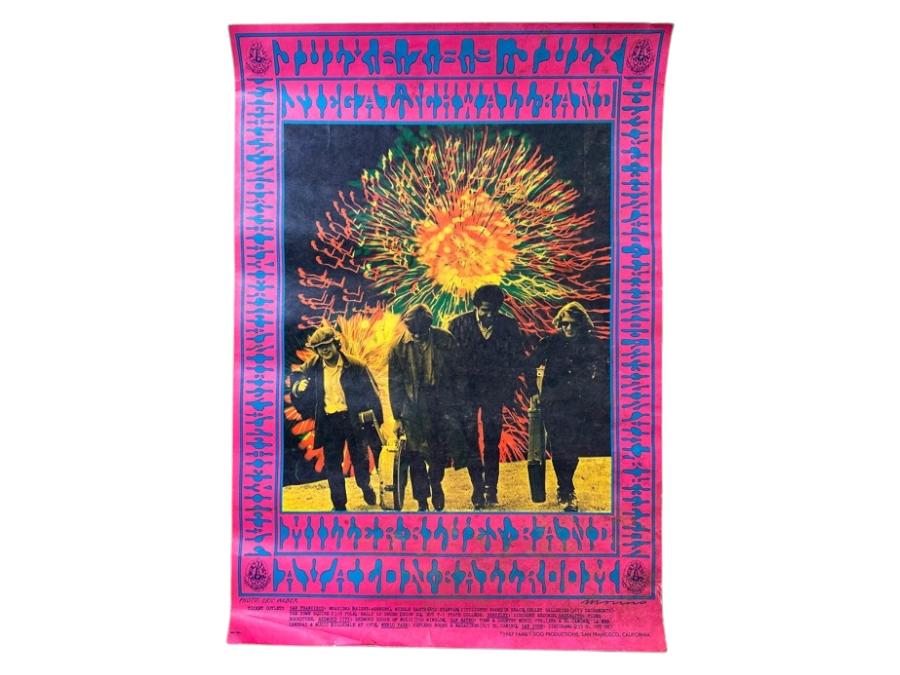 Just Added - Vintage 1967 Psychedelic Family Dog Presents Concert Poster For The Miller Blues Band And The Siegal Schwall Band Performing At The Avalon Ballroom In San Francisco (FD-70) Designed By Victor Moscoso 14' X 20'