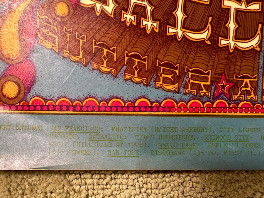 Just Added - Vintage 1968 Psychedelic Family Dog Productions Concert Poster For Junior Wells, The Sons Of Champlin And The Santana Blues Band Performing At The Avalon Ballroom In San Francisco (FD-119) Designed By William Henry 14' X 20' [Photo 7]