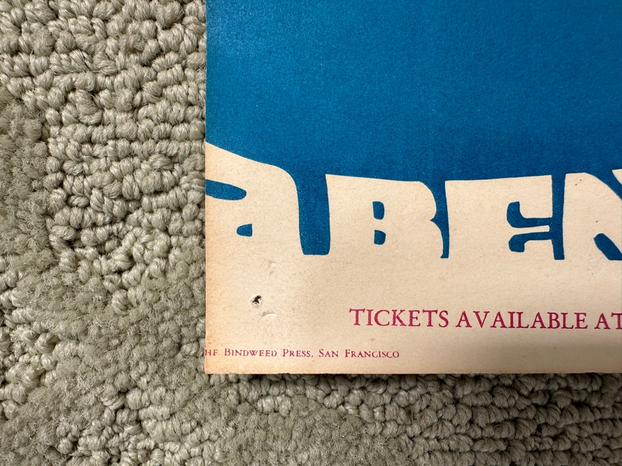 Just Added - Vintage 1967 Psychedelic Concert Poster 'Benefit For Peace' Big Brother & The Holding Company (Janis Joplin), The Steve Miller Blues Band And Robert Baker Performing At The UCSF In San Francisco (FD-119) Designed By Krefting 13.5' X 18.5' [Photo 9]