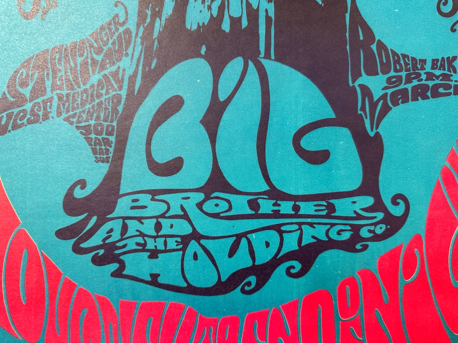 Just Added - Vintage 1967 Psychedelic Concert Poster 'Benefit For Peace' Big Brother & The Holding Company (Janis Joplin), The Steve Miller Blues Band And Robert Baker Performing At The UCSF In San Francisco (FD-119) Designed By Krefting 13.5' X 18.5' [Photo 7]