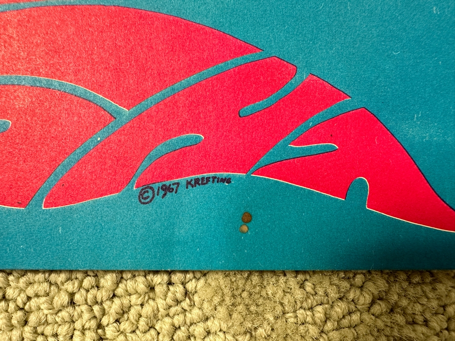 Just Added - Vintage 1967 Psychedelic Concert Poster 'Benefit For Peace' Big Brother & The Holding Company (Janis Joplin), The Steve Miller Blues Band And Robert Baker Performing At The UCSF In San Francisco (FD-119) Designed By Krefting 13.5' X 18.5' [Photo 12]