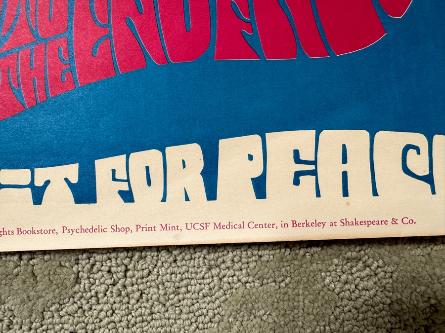 Just Added - Vintage 1967 Psychedelic Concert Poster 'Benefit For Peace' Big Brother & The Holding Company (Janis Joplin), The Steve Miller Blues Band And Robert Baker Performing At The UCSF In San Francisco (FD-119) Designed By Krefting 13.5' X 18.5' [Photo 11]