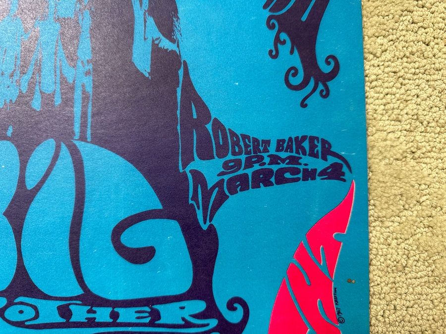 Just Added - Vintage 1967 Psychedelic Concert Poster 'Benefit For Peace' Big Brother & The Holding Company (Janis Joplin), The Steve Miller Blues Band And Robert Baker Performing At The UCSF In San Francisco (FD-119) Designed By Krefting 13.5' X 18.5' [Photo 6]