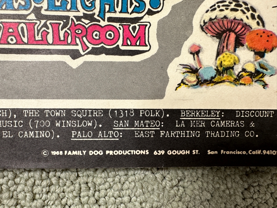 Just Added - Vintage 1968 Psychedelic Family Dog Productions Concert Poster Featuring Junior Wells, Canned Heat And Crome Syrcus Performing At The Avalon Ballroom In San Francisco (FD-117) Designed By Carl Lundgren 13.5' X 20' [Photo 9]