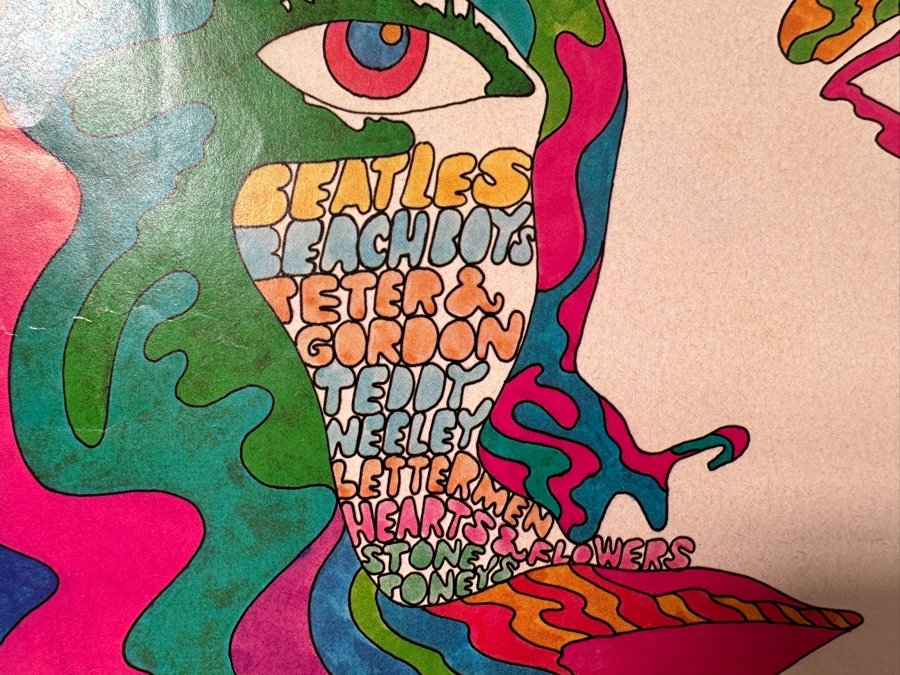Just Added - Vintage Capital Records Psychedelic Promotional Poster Featuring The Beatles, The Beach Boys And Other Capital Record Label Bands 12.5' X 20.5' [Photo 5]