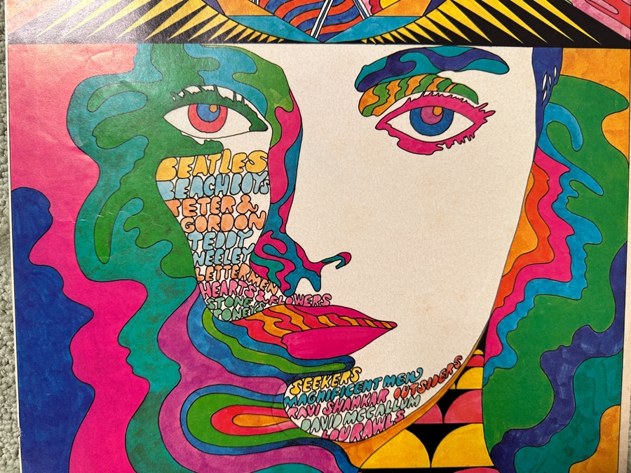 Just Added - Vintage Capital Records Psychedelic Promotional Poster Featuring The Beatles, The Beach Boys And Other Capital Record Label Bands 12.5' X 20.5' [Photo 4]